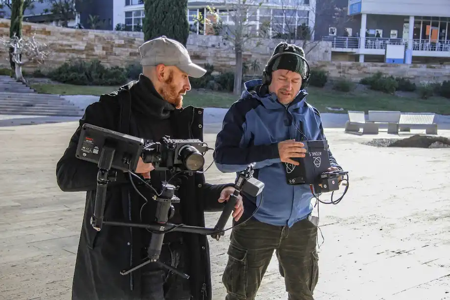 malaga camera crew working on set