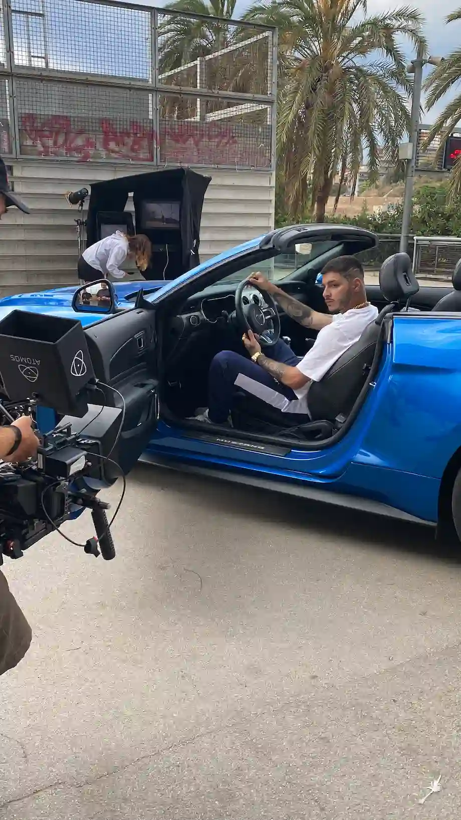 Video shooting of rapper RVFV for Puma commercial in Barcelona