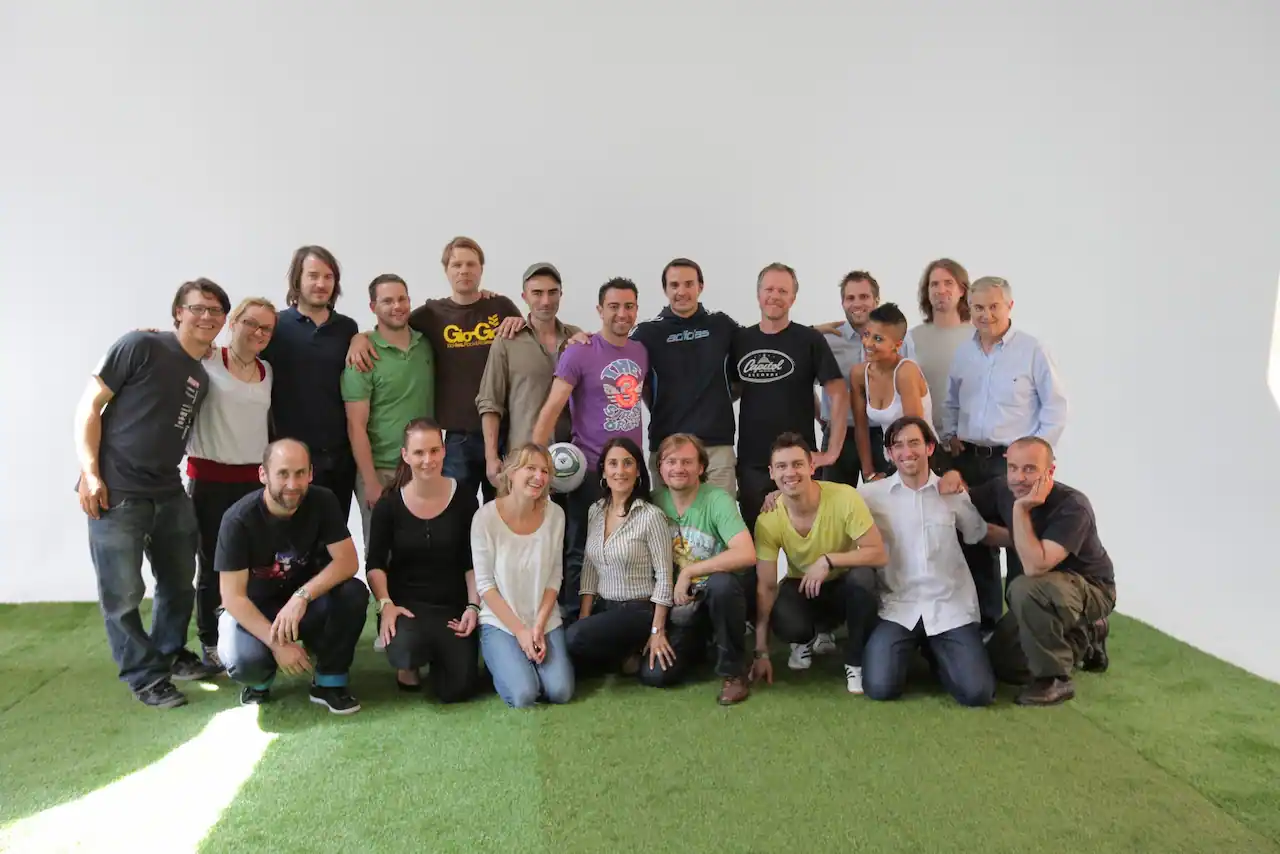 The full production crew of Adidas and Xavi commercial in Barcelona