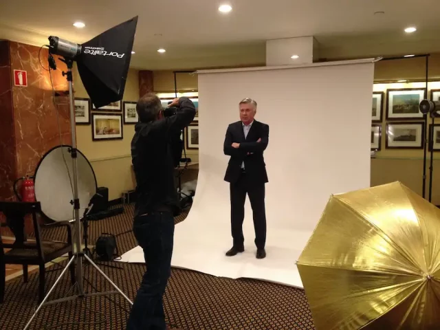 Carlo Ancelotti during a photo shooting by Camera Crew Spain