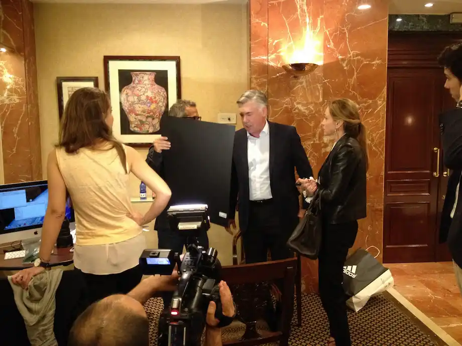 Carlo Ancelotti at photo shooting in Madrid