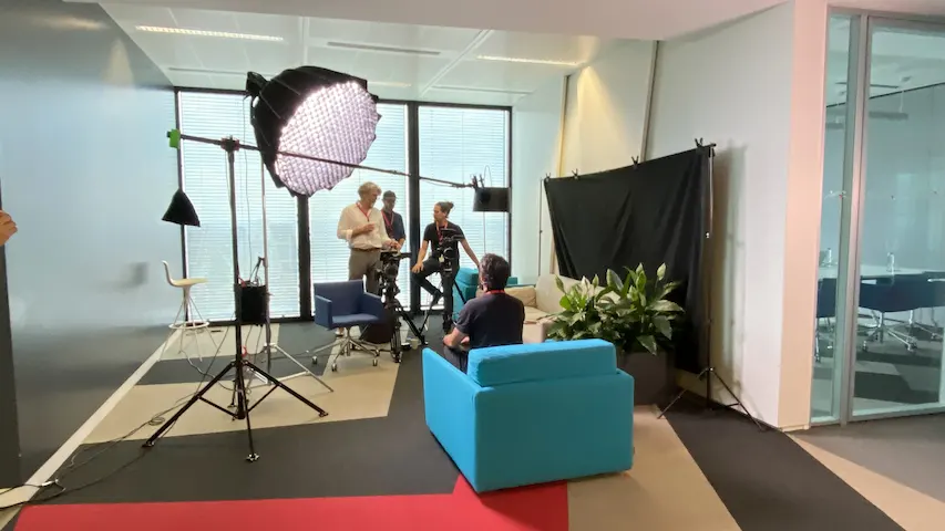 multi-camera setup at Cepsa headquarter for CEO interview