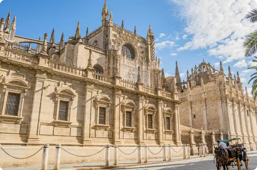 majestic view of seville cathedral