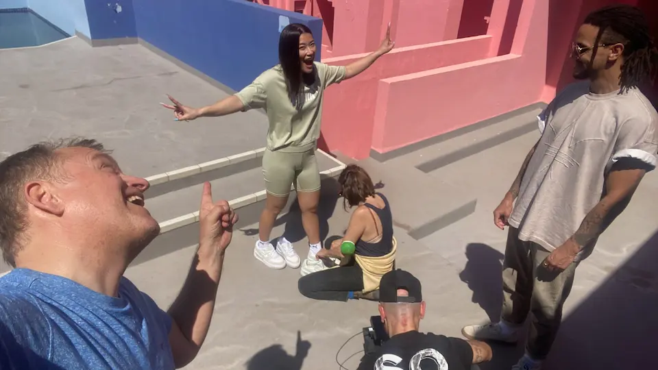 Behind the scene of Puma commercial at Muralla Roja