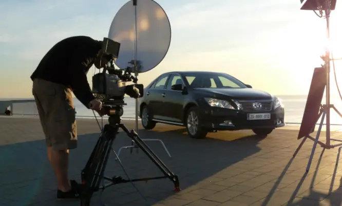 best video production company spain filming car toyota at sea