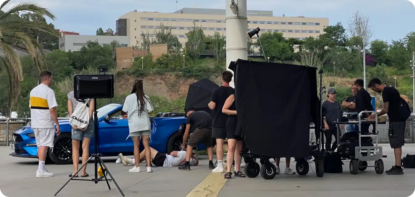 video crew filming in barcelona