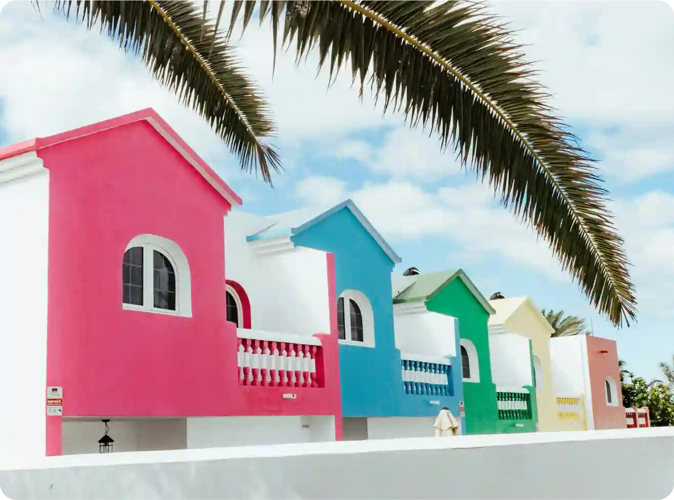 stunning coloured houses used as video location in canary islands