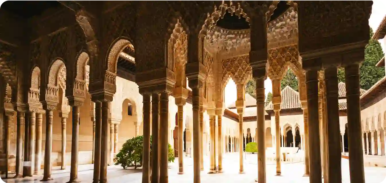 interior of alhambra used as video set
