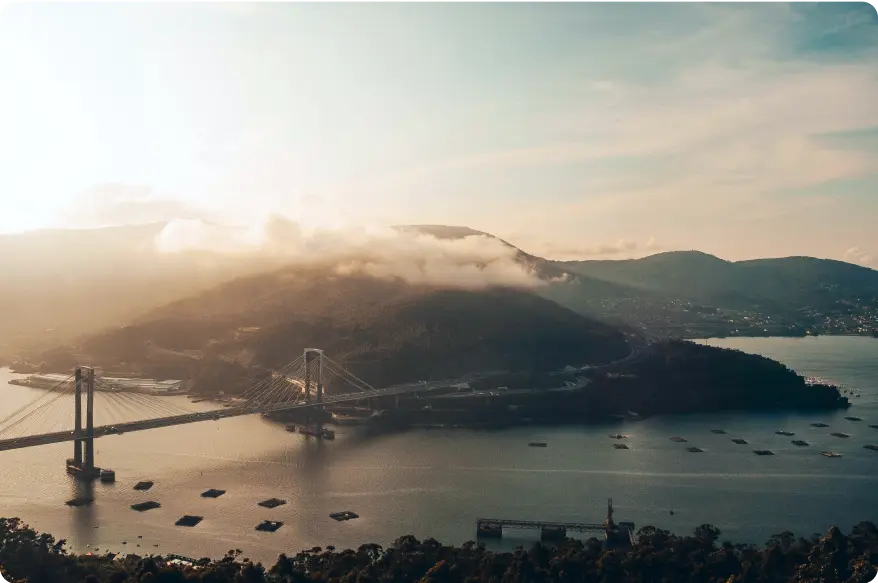 drone view of vigo for a video production