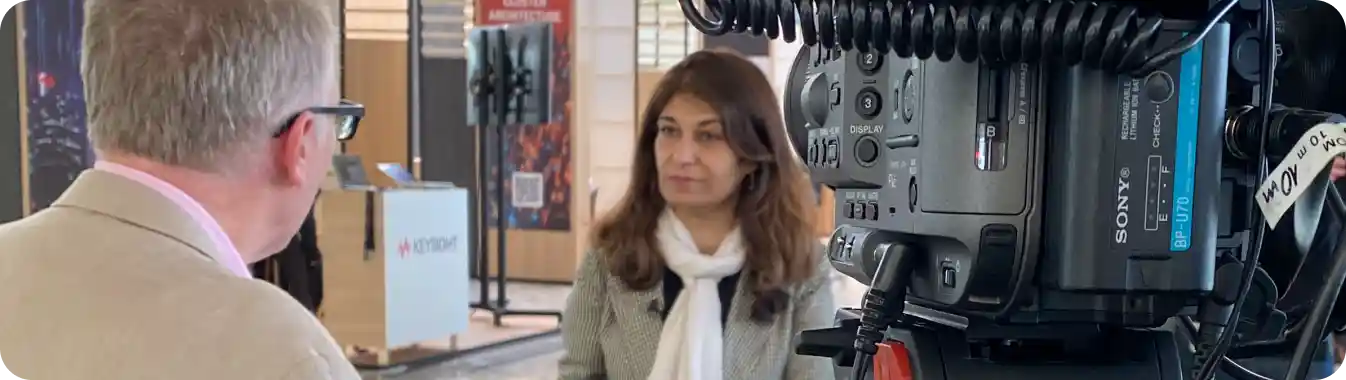 interview station at FYUZ conference in Madrid