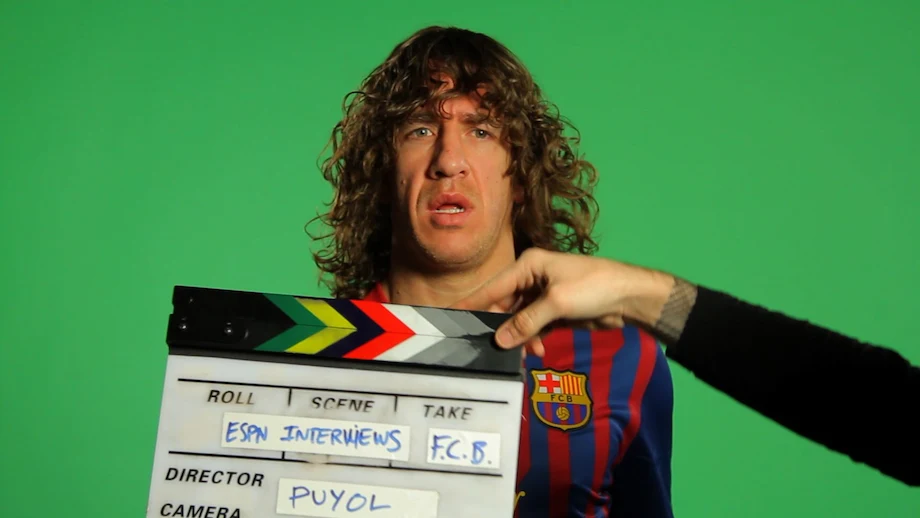 Carles Puyol interviewed for ESPN by Camera Crew Spain